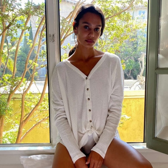 BUNDLE of 2 Out From Under Jojo Oversized Thermal Button-Front Tops from UO - Picture 12 of 12